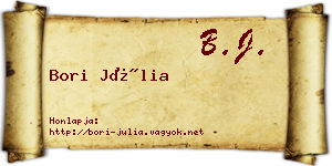Bori Júlia névjegykártya